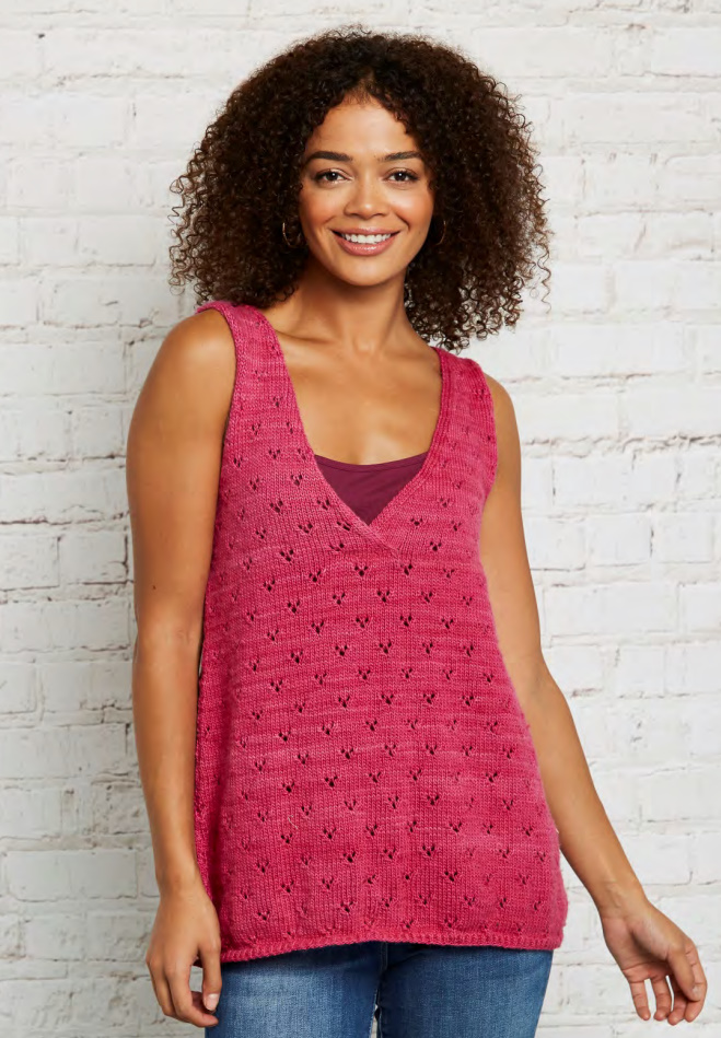 Free Knit Pattern for a Cute Eyelet Ladies Top