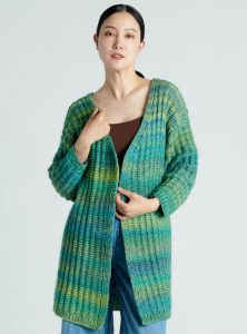 Free Knit Pattern for a Caron Vertical Ridges Cardigan