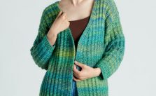 Free Knit Pattern for a Caron Vertical Ridges Cardigan