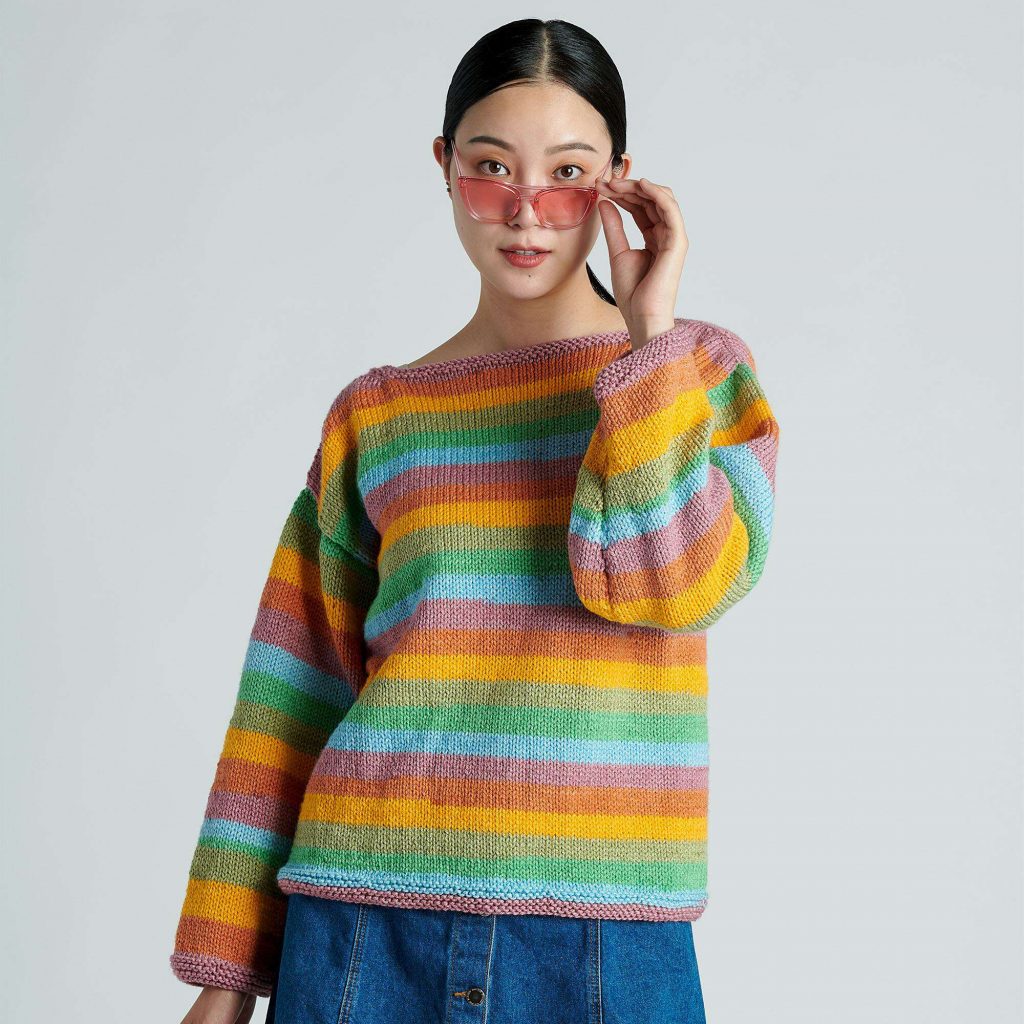 Trendy Knitting Patterns striped boatneck sweater