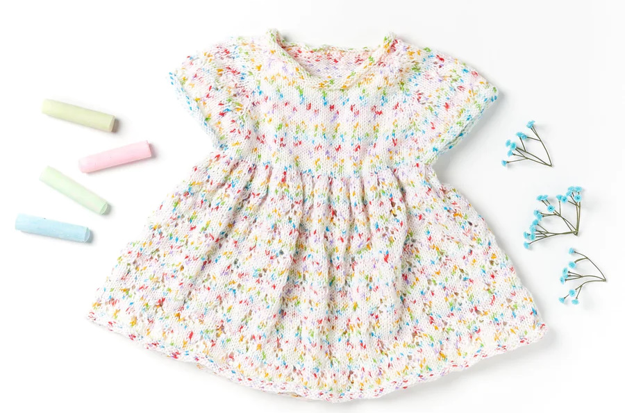 free knitting pattern for a girls little lace dress