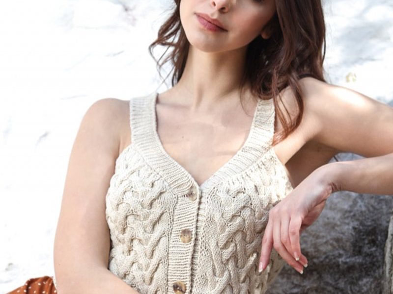 Free Knitting Pattern for a Glam Tank Top