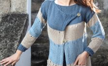 Free Knitting Pattern for a Ladies Asymmetric cardigan
