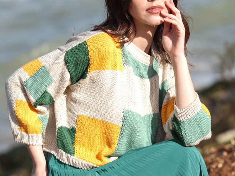 Free Knitting Pattern for a Square Block Sweater