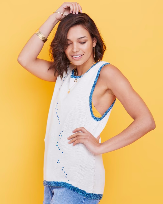 Free knitting pattern for an easy summer tank top