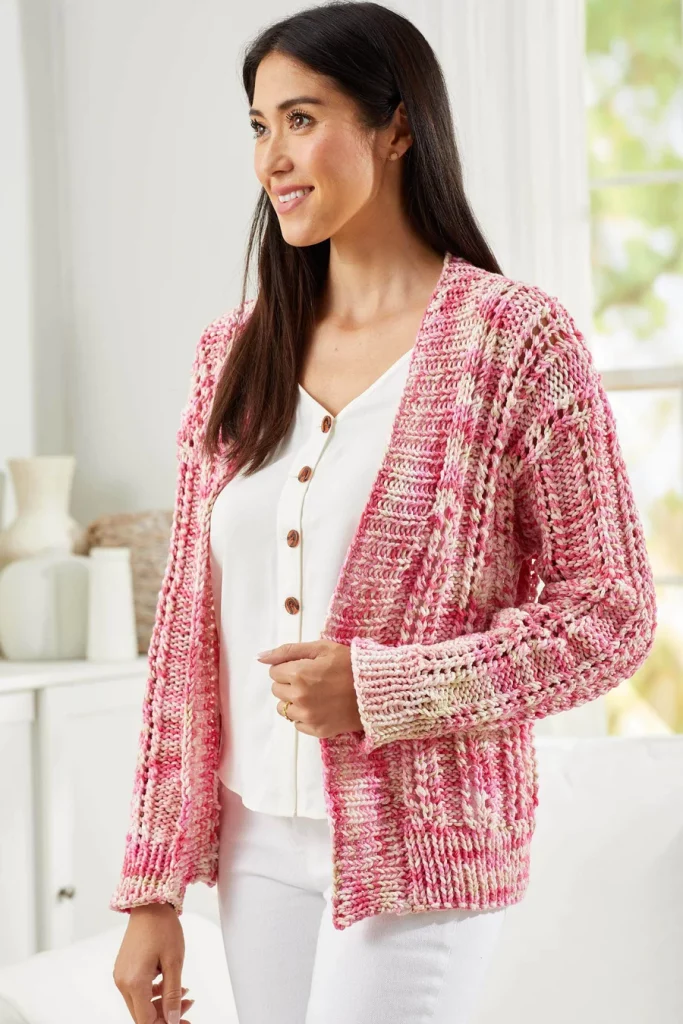 Summer Cardigan Knitting Patterns with chunky cotton yarn