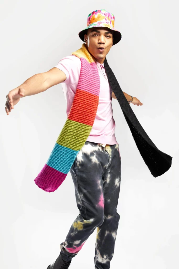 ColorBloackScarf free knit pattern
