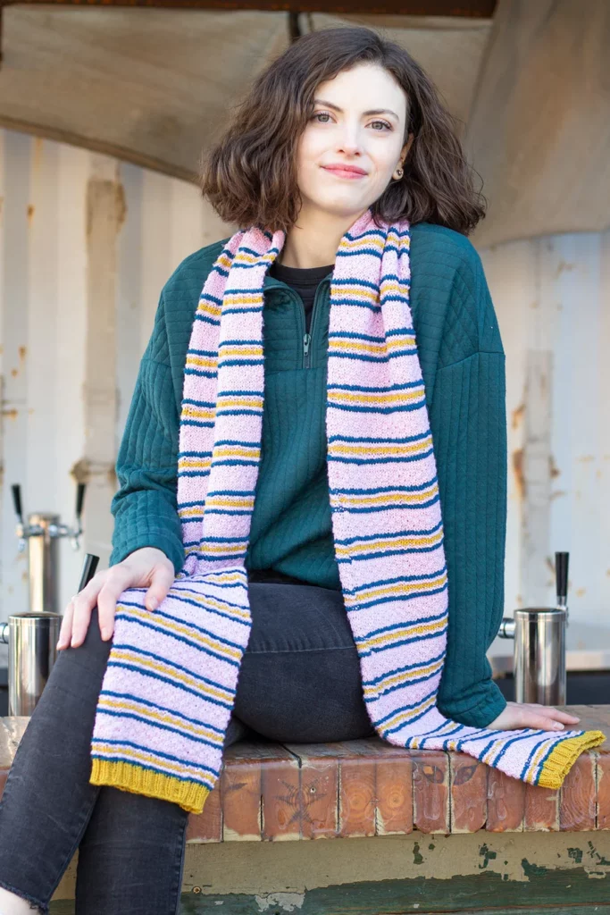 easy scarf knitting pattern with stripes