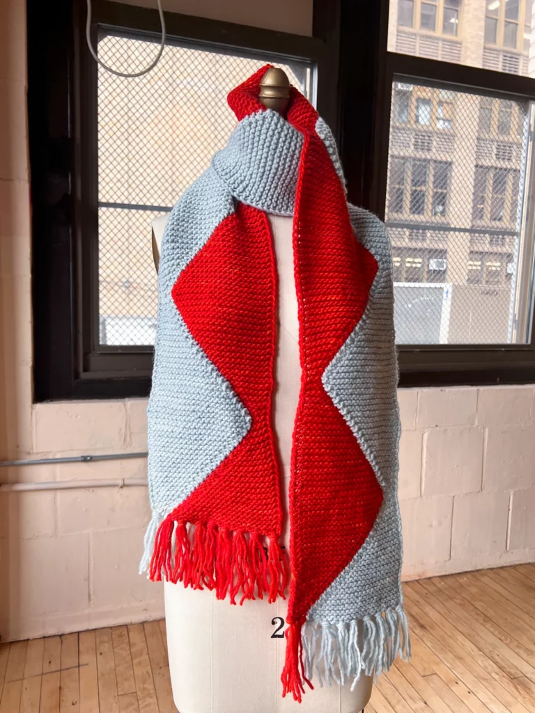 free knitting pattern for a garter zig zag scarf