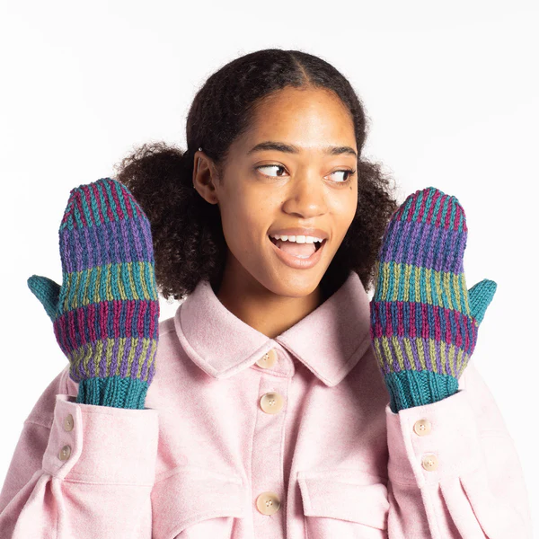Free Knit Pattern for Patons Color Dash Mittens