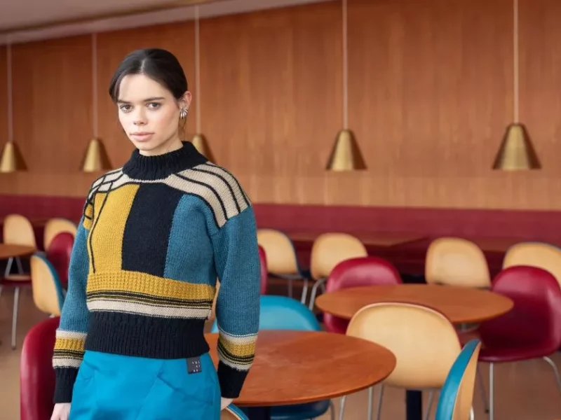 Free Knitting Pattern for Oxford- A Women’s Colorblock Sweater