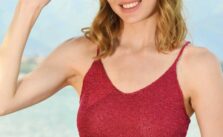 Free Knitting Pattern for a Shiny Tank Crop Top