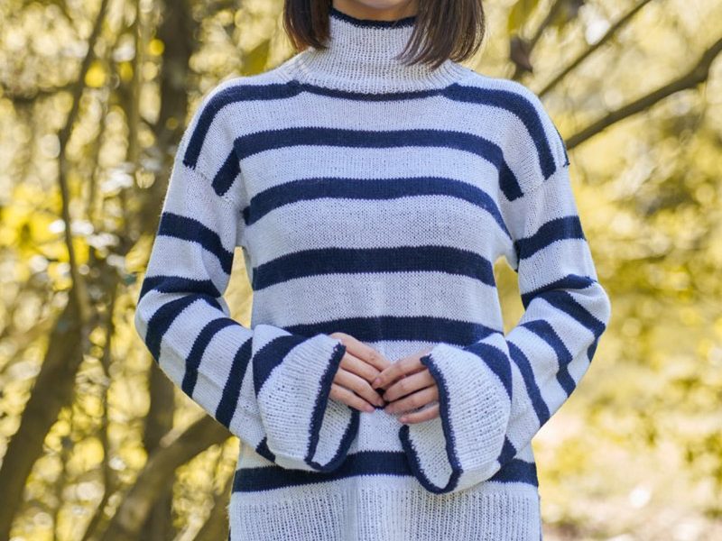 Free Knitting Pattern for a Striped Maxi Tunic