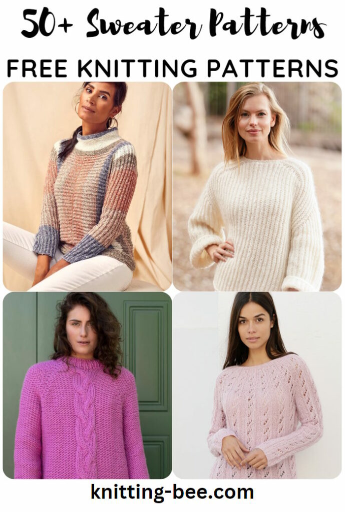 50+ Free Sweater Knitting Patterns for Women