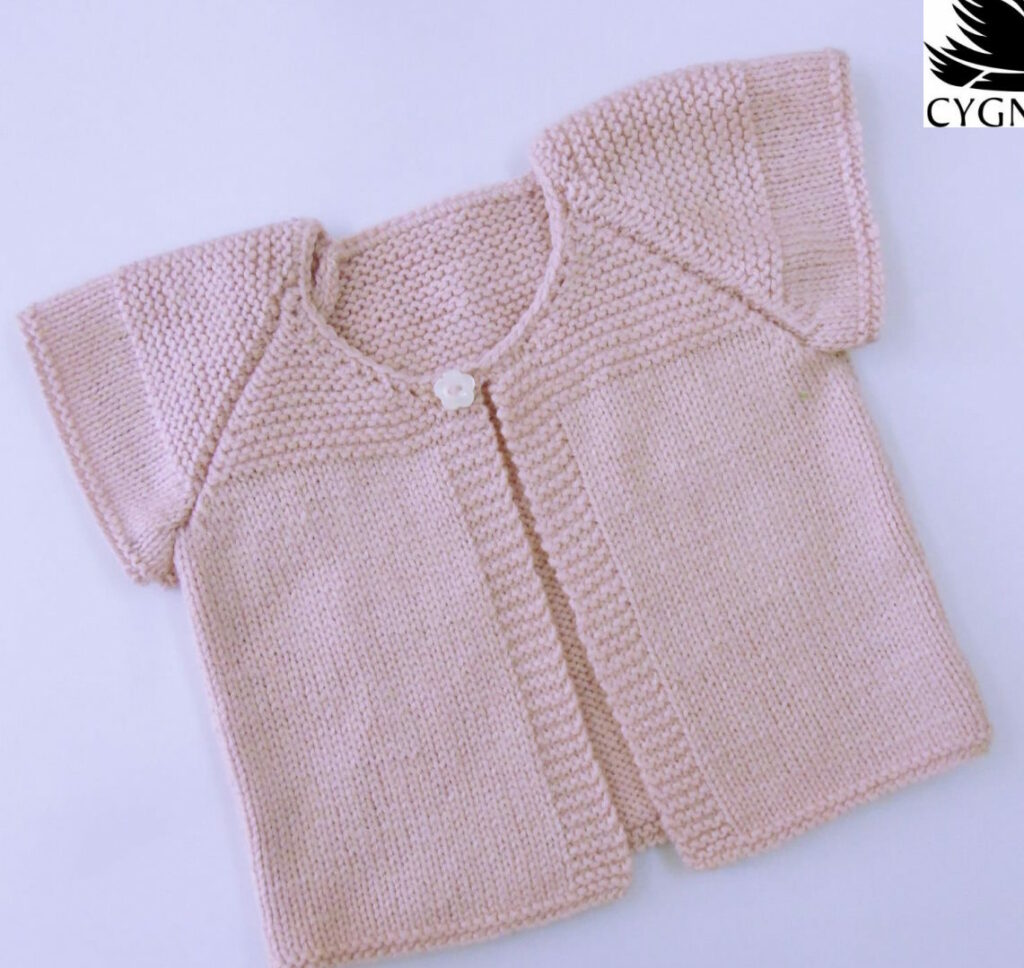 Free short sleeved baby cardigan knitting pattern