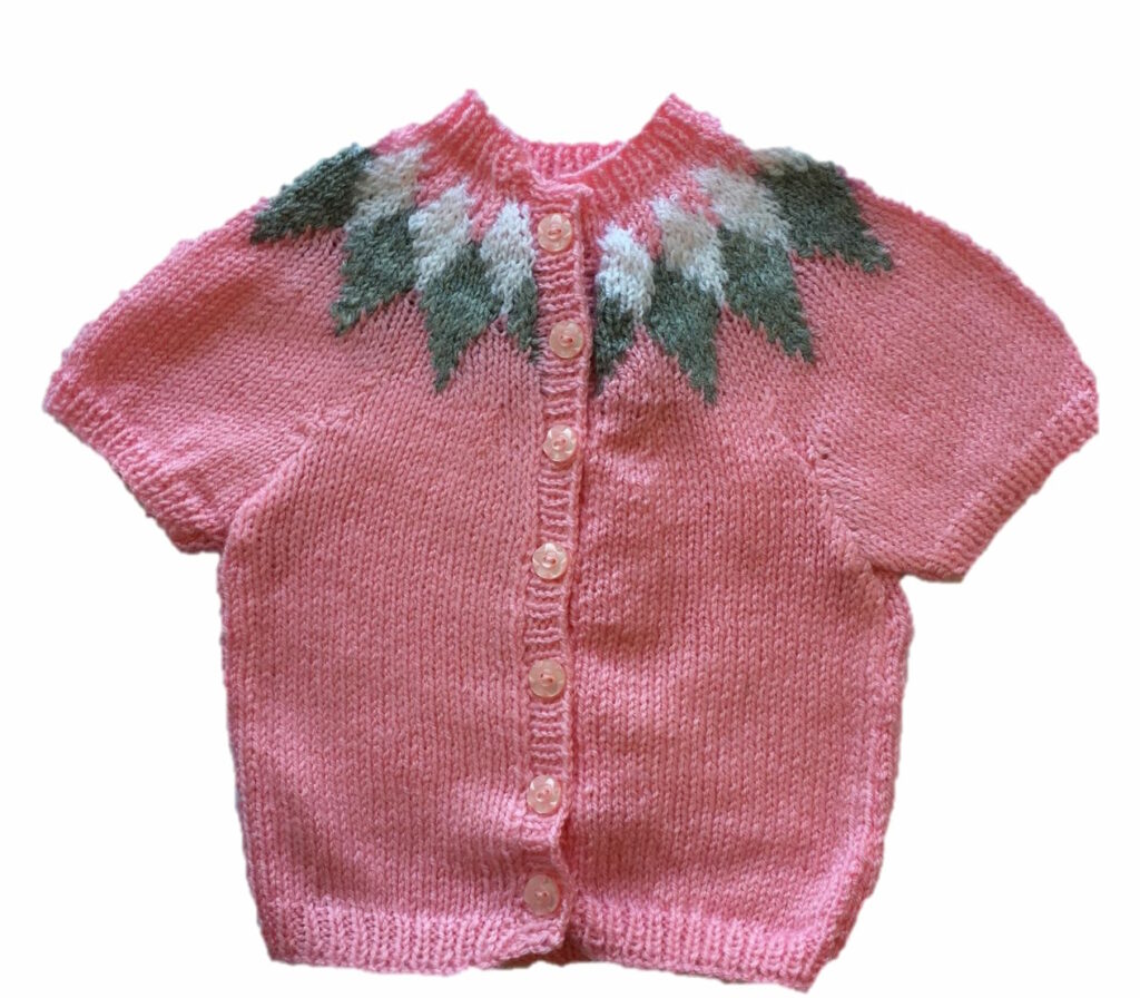 Harlequin style baby cardigan free pattern