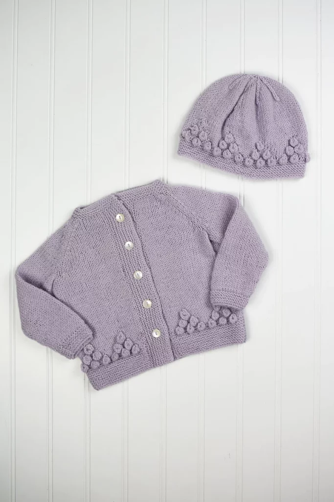 free baby cardigan and hat set knitting patterns