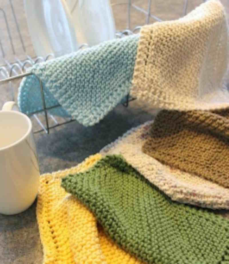 Garter Diagonal Beginner Dishcloth