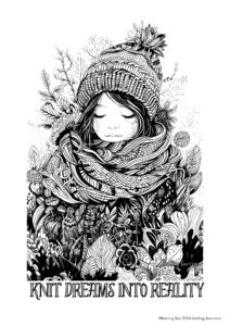 free coloring page for knitters