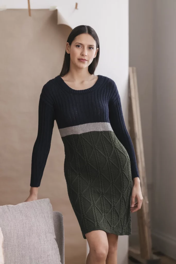 Lumous-cable knit dress