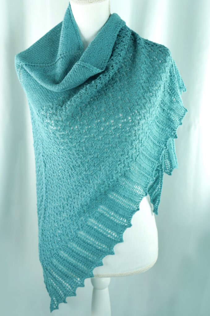 bluebells shawl free knitting pattern in lace