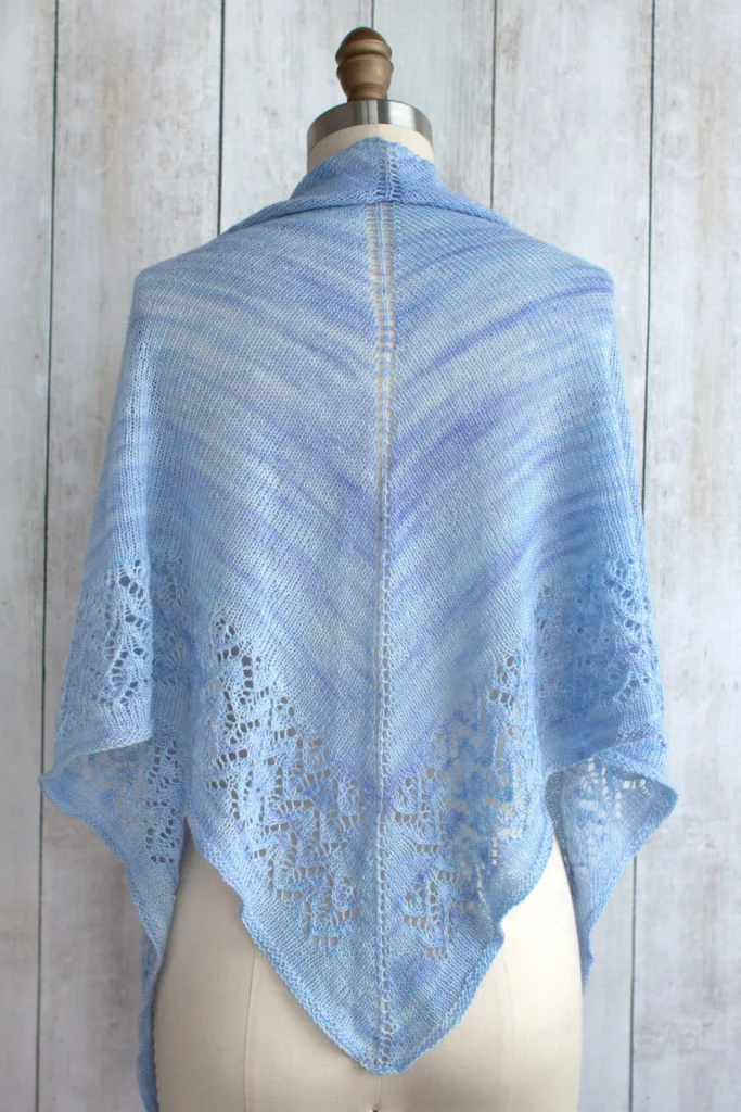 triangle shawl knitting pattern with lace edge