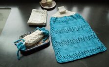 Free Knitting Pattern for a A Little Bit of Lace Bath Set