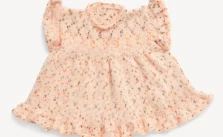 Free Knitting Pattern for a Ruffled Baby and Kids Dress