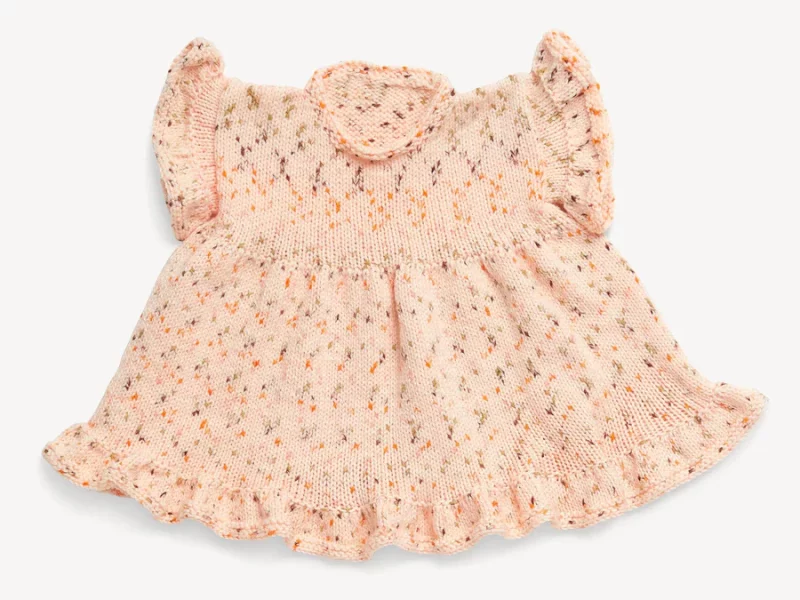 Free Knitting Pattern for a Ruffled Baby and Kids Dress
