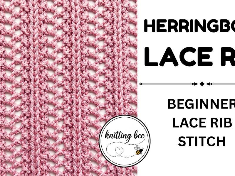 Herringbone Lace Rib Free Knitting Stitch