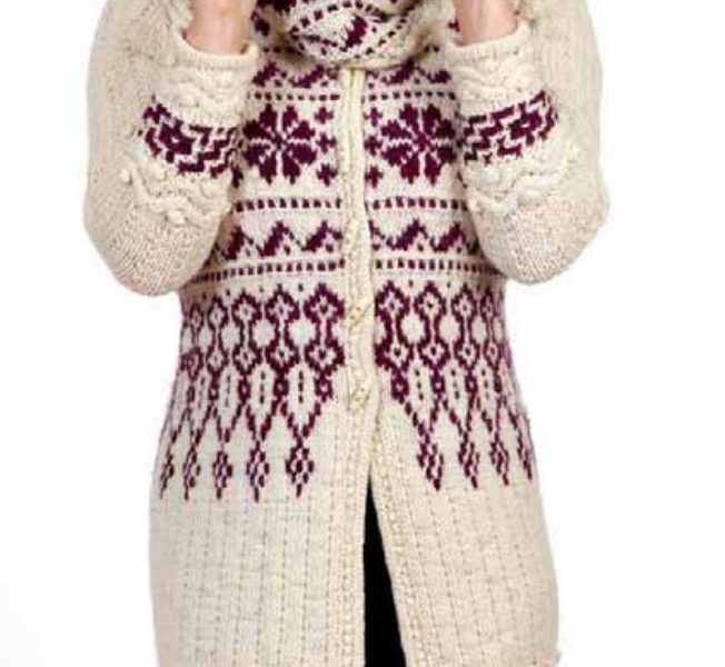 Colorwork Coatigan and Cowl Free Knitting Pattern