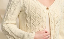 Free Knitting Pattern for a Cropped Lace Cardigan