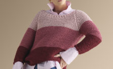 Free Knitting Pattern for a Three Color Stripe Jumper