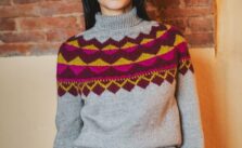 Jacquard Yoke Sweater Free Knitting Pattern