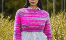 Young and Trendy – Fluorescent Crop Top and Cap Free Pattern to Knit