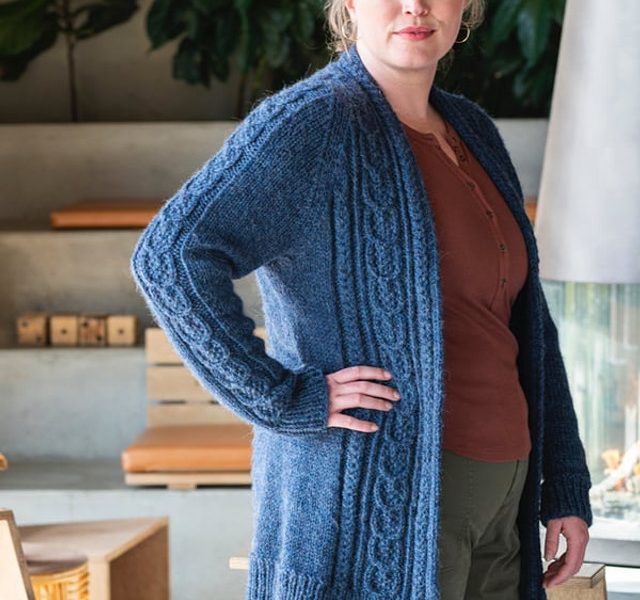 Free Raglan Cable Cardigan Knitting Pattern