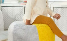Free Knit Fleecy Pouf Pattern