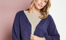 Free Knit Pattern for a Raglan Sleeved Cardigan with Crocheted Edging