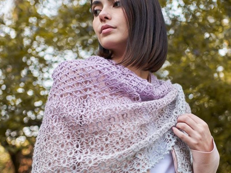 Free Knit Pattern for the Lace Poema Cashmere – Shawl