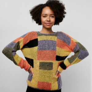 Free Knitting Pattern for a Faux Mo Patchwork Sweater