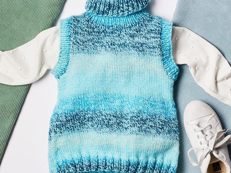 Free Knitting Pattern for a Girls Polo Vest