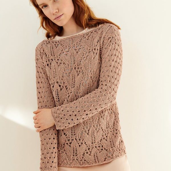 Knitting Pattern for a Lace and Eyelet Ladies Sweater