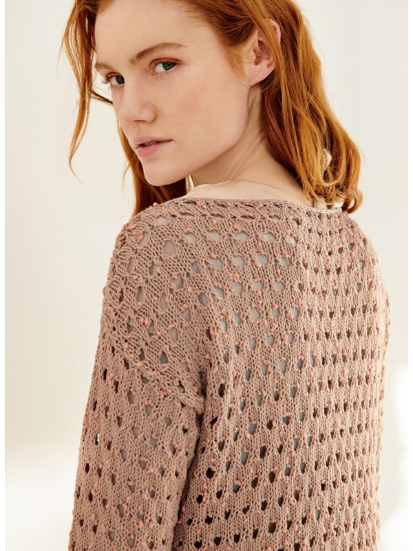 Knitting Pattern for a Lace and Eyelet Ladies Sweater