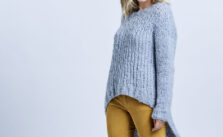 Free Knitting Pattern for a Long Back Jumper