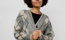 Free Knitting Pattern for an Organic Wool Argyle Cardigan