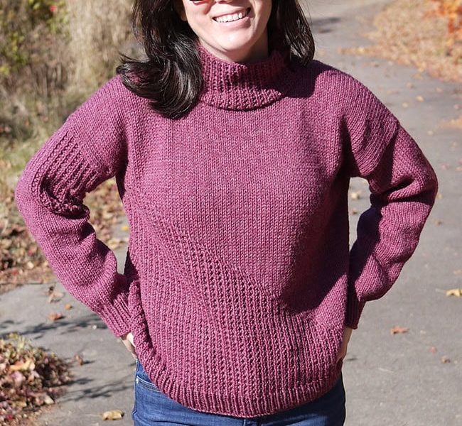 Free Knitting Pattern for Split Decision and Turtleneck Sweater