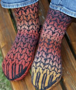 Free Knitting Pattern for Think Big Colorwork Chunky Socks