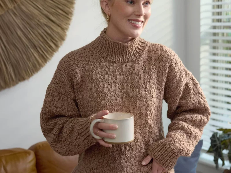 Free Knitting Pattern for a Mock Turtleneck