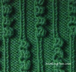Free Alternate Striped Bobble Knitting Stitch