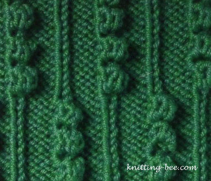 Free Alternate Striped Bobble Knitting Stitch